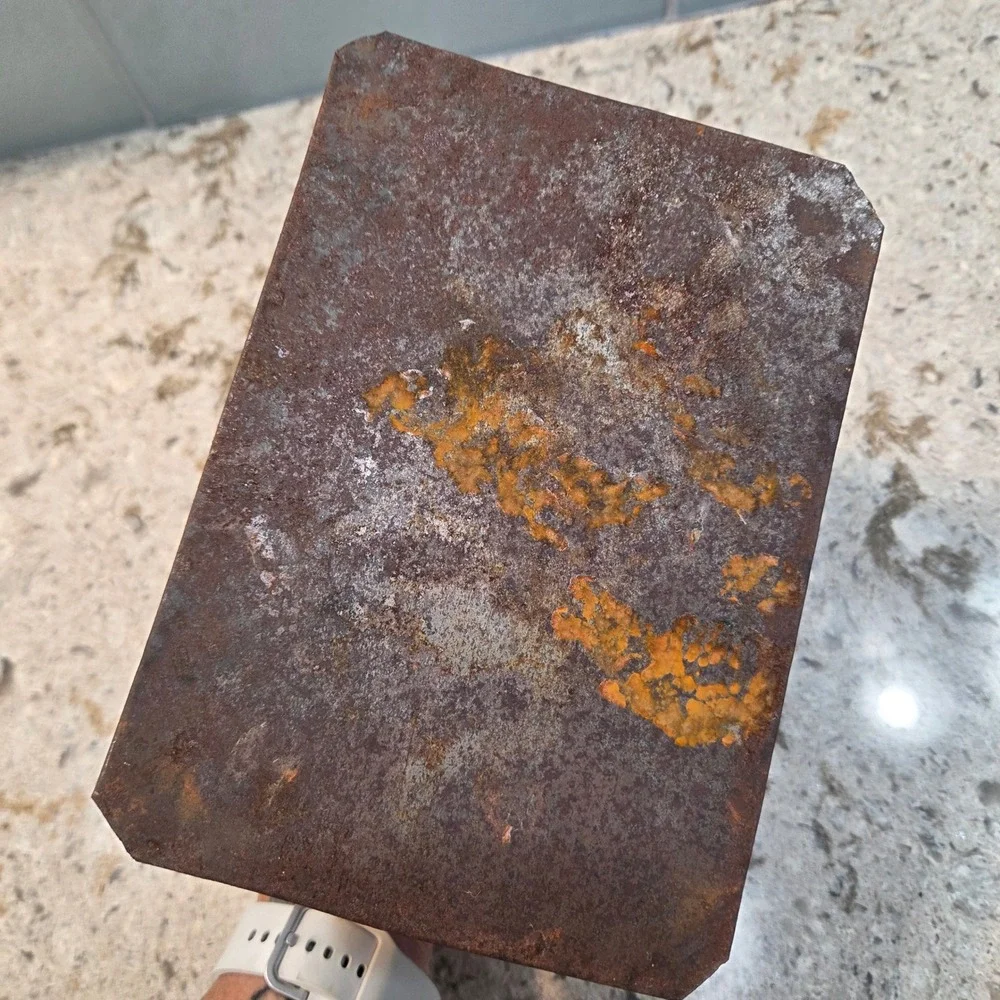 Vintage Industrial Metal Ingot Mold Rusty Steel Storage Bin Primitive Decor 8x5